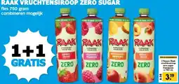 Boon`s Markt RAAK VRUCHTENSIROOP ZERO SUGAR aanbieding