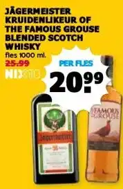 Boon`s Markt JÄGERMEISTER KRUIDENLIKEUR OF THE FAMOUS GROUSE BLENDED SCOTCH WHISKY aanbieding