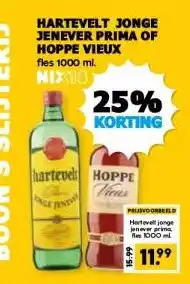 Boon`s Markt HARTEVELT JONGE JENEVER PRIMA OF HOPPE VIEUX aanbieding