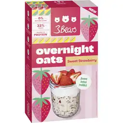 Albert Heijn 3Bears Overnight oats sweet strawberry aanbieding