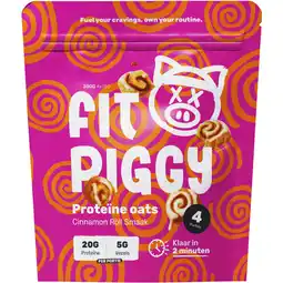 Albert Heijn Fit Piggy Proteïne oats cinnamon bun aanbieding