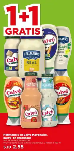 PLUS Hellmann's en Calvé Mayonaise, party- en snacksaus aanbieding