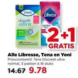 PLUS Alle Libresse, Tena en Yoni aanbieding