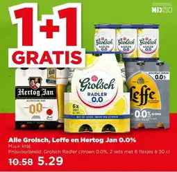 PLUS Alle Grolsch, Leffe en Hertog Jan 0.0% aanbieding