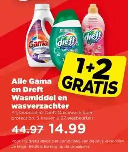 PLUS Alle Gama en Dreft Wasmiddel en wasverzachter aanbieding