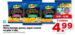 PLUS Aviko Wavy blends, puree, super crunch en grip 'n dip aanbieding