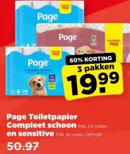 PLUS Page Toiletpapier Compleet schoon en sensitive aanbieding