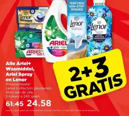 PLUS Alle Ariel+ Wasmiddel, Ariel Spray en Lenor aanbieding