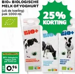 Coop BIO+ BIOLOGISCHE MELK OF YOGHURT aanbieding