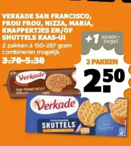 Coop VERKADE SAN FRANCISCO, FROU FROU, NIZZA, MARIA, KNAPPERTJES EN/OF SHUTTELS KAAS-UI aanbieding