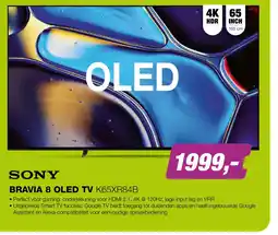 EP Sony bravia 8 oled tv k65xr84b aanbieding