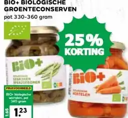 Coop BIO+ BIOLOGISCHE GROENTECONSERVEN aanbieding