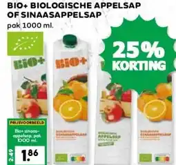 Coop BIO+ BIOLOGISCHE APPELSAP OF SINAASAPPELSAP aanbieding