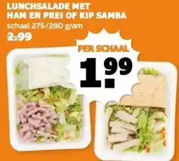 Coop LUNCHSALADE MET HAM EN PREI OF KIP SAMBA aanbieding