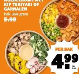 Coop NOEDELBOWL MET KIP TERIYAKI OF GARNALEN aanbieding