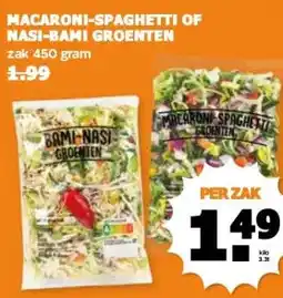Coop MACARONI-SPAGHETTI OF NASI-BAMI GROENTEN aanbieding
