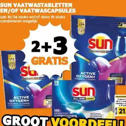 Coop SUN VAATWASTABLETTEN EN/OF VAATWASCAPSULES aanbieding