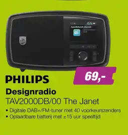 EP Philips Designradio TAV2000DB/00 The Janet aanbieding