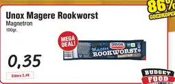 Budget Food Unox Magere Rookworst Magnetron aanbieding