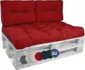 Bol.com Beautissu Style – Palletkussen Set – 1x Zitkussen 120x80 cm & 2x Rugkussen 60x40 cm – Rood aanbieding