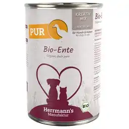Zooplus Voordeelpakket Herrmanns vlees puur hondenvoer 24 x 400 g - Bio-Eend aanbieding