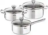 Bol.com Tefal Duetto 3-delige kookset - Steelpan Ø 16 cm, kookpan Ø 20/24 cm aanbieding