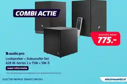 Electroworld Luidspreker + Subwoofer Set A28 W-Series 2 x 75W + SW-5 aanbieding