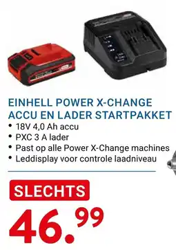 Kluswijs Einhell power x-change accu en lader startpakket aanbieding