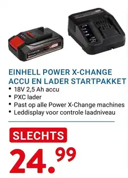 Kluswijs Einhell power x-change accu en lader startpakket aanbieding