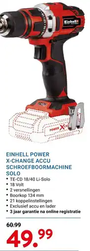 Kluswijs Einhell power x-change accu schroefboormachine solo aanbieding