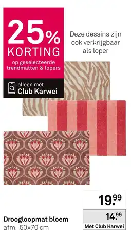 Karwei Droogloopmat bloem aanbieding