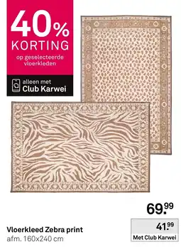 Karwei Vloerkleed Zebra print aanbieding