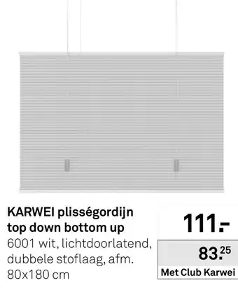 Karwei Karwei plisségordijn top down bottom up aanbieding
