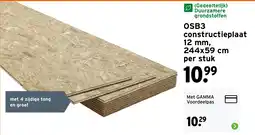 GAMMA OSB3 constructieplaat 12 mm, 244 x 59 cm aanbieding