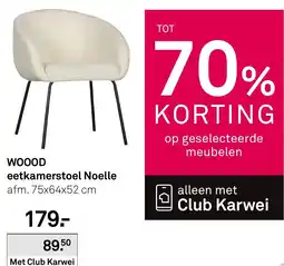 Karwei Woood eetkamerstoel noelle aanbieding