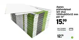 GAMMA Agnes plafondplaat wit stuc 1200 x 600 x 12 mm per m² aanbieding