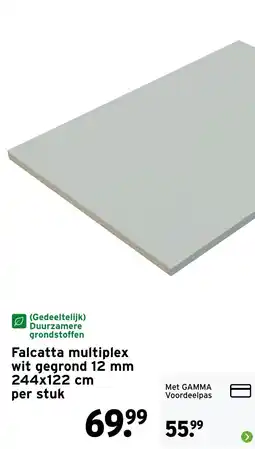 GAMMA Falcatta multiplex wit gegrond 12 mm 244 x 122 cm aanbieding