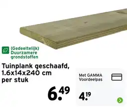 GAMMA Tuinplank geschaafd, 1.6x14x240 cm per stuk aanbieding