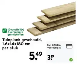 GAMMA Tuinplank geschaafd 1.6 x 14 x 180 cm per stuk aanbieding