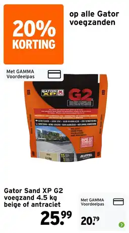GAMMA Gator Sand XP G2 voegzand 4.5 kg beige of antraciet aanbieding