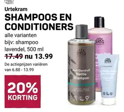 Ekoplaza Urtekram shampoos en conditioners aanbieding