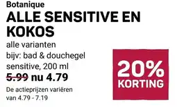Ekoplaza Botanique alle sensitive en kokos aanbieding
