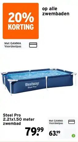 GAMMA Steel Pro 2.21x1.50 meter zwembad aanbieding