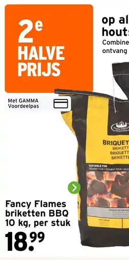GAMMA Fancy Flames briketten BBQ 10 kg, per stuk aanbieding