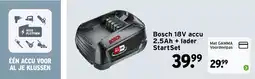 GAMMA Bosch 18V accu 2.5Ah + lader StartSet aanbieding