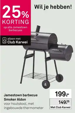Karwei Jamestown barbecue Smoker Aldon aanbieding