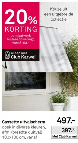 Karwei Cassette uitvalscherm doek aanbieding