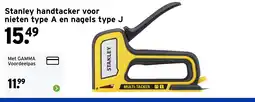 GAMMA Stanley handtacker voor nieten type A en nagels type J aanbieding