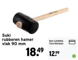 GAMMA Rubberen hamer vlak 90 mm aanbieding