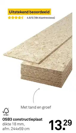 Karwei OSB3 constructieplaat aanbieding